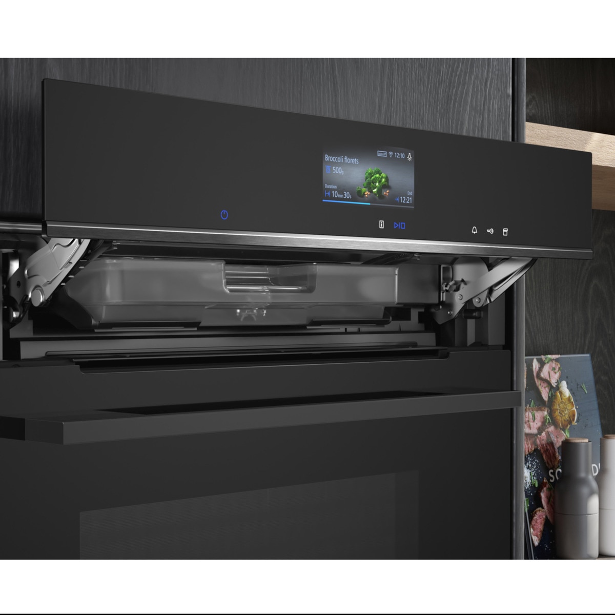 Horno compacto Siemens con función vapor 100% - CS736G1B1 Negro-4