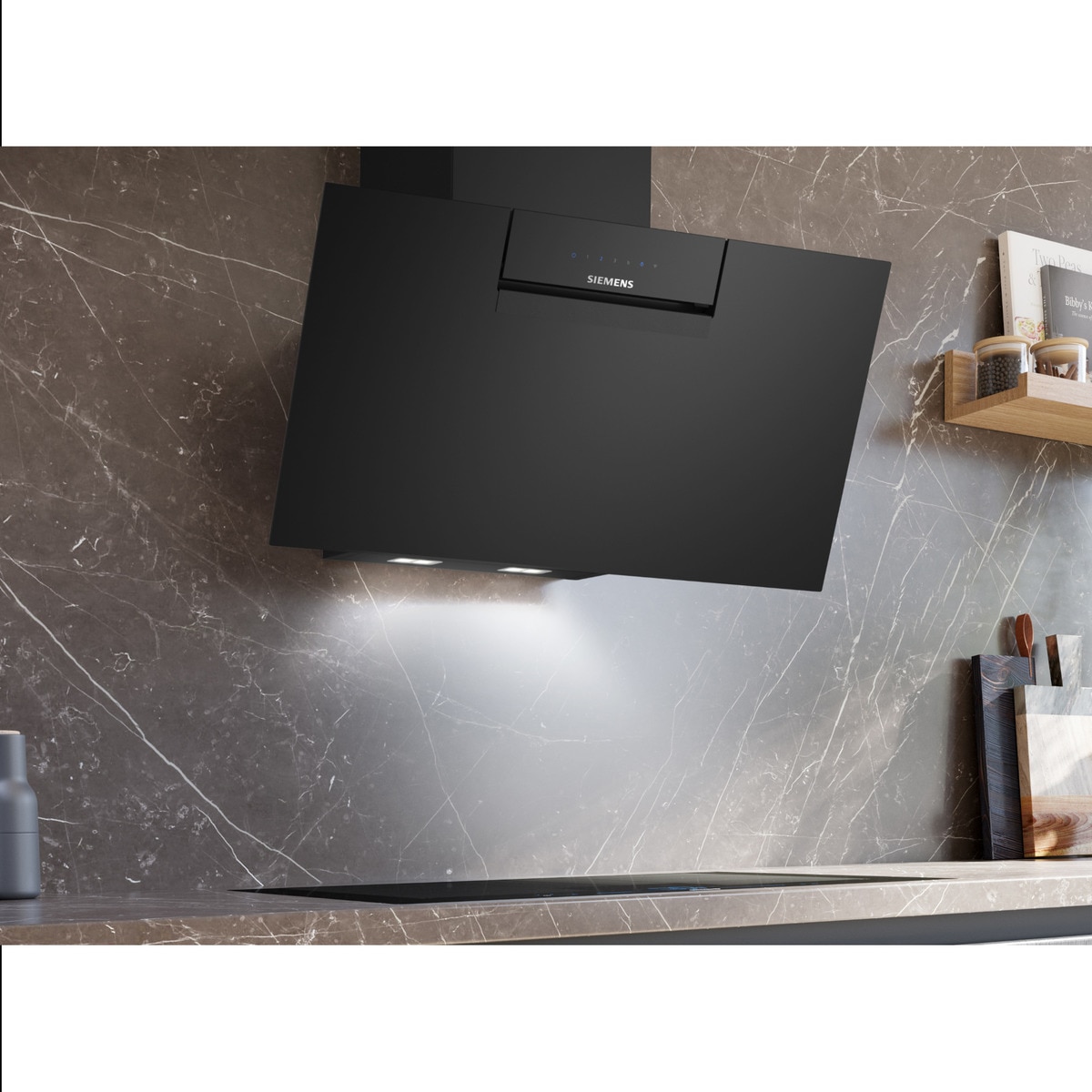 Exaustor de Parede Siemens iQ300 LC87KFN60 com 3 Velocidades + Intensiva e de 80 cm - Vidro Preto Preto-8