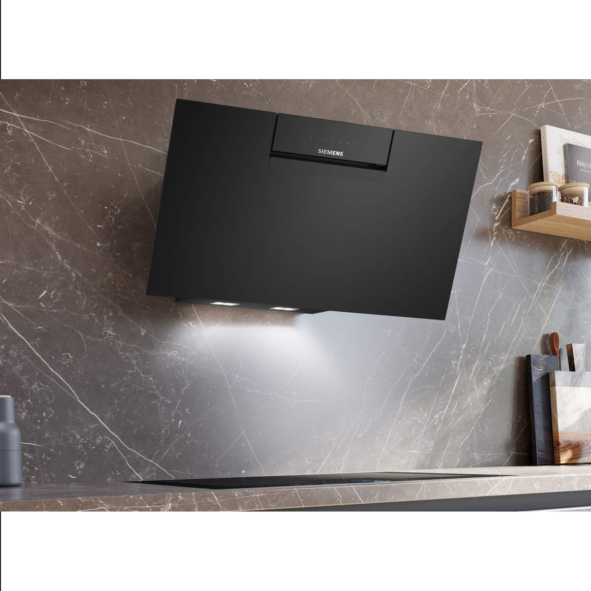 Exaustor de Parede Siemens iQ300 LC87KFN60 com 3 Velocidades + Intensiva e de 80 cm - Vidro Preto Preto-7
