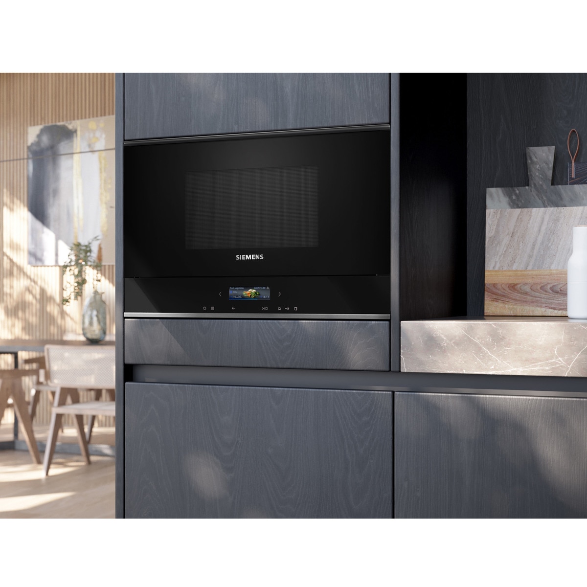 Micro-ondas Encastrável Siemens iQ700 BF722L1B1 de 21 Litros - Preto Preto-6
