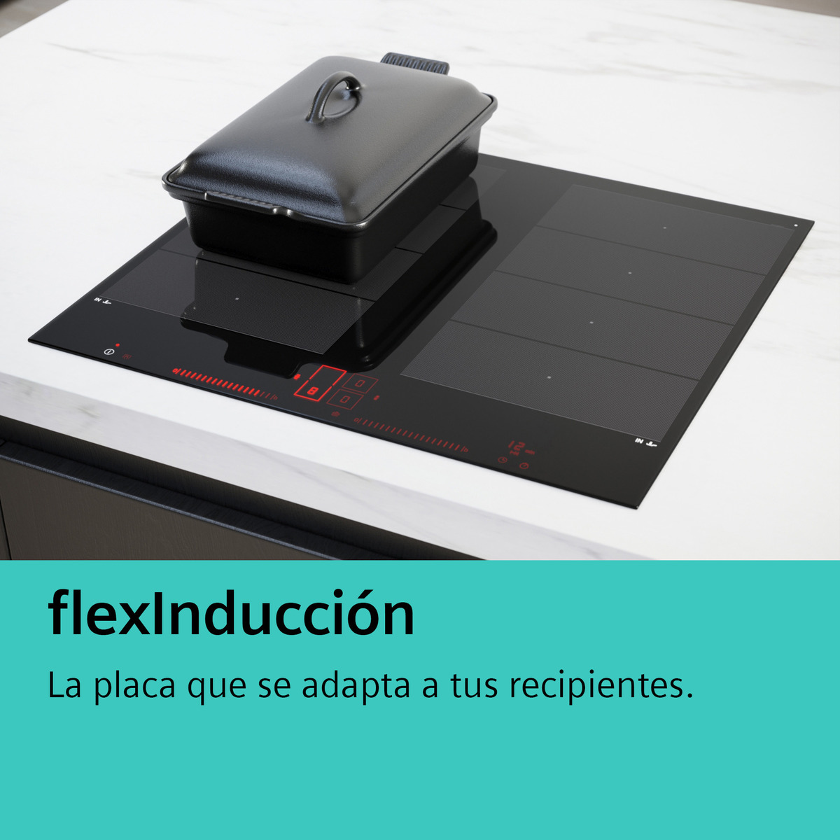 Placa inducción Siemens con extractor integrado, 4 zonas de cocción - EX851HJ26E Negro-6