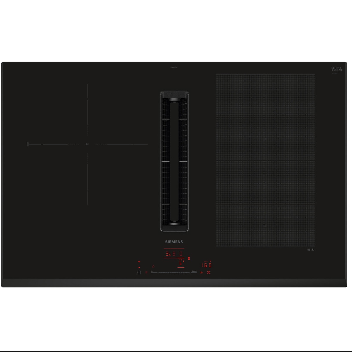 Imagen 0 de Placa inducción Siemens con extractor integrado, 4 zonas de cocción - EX851HJ26E