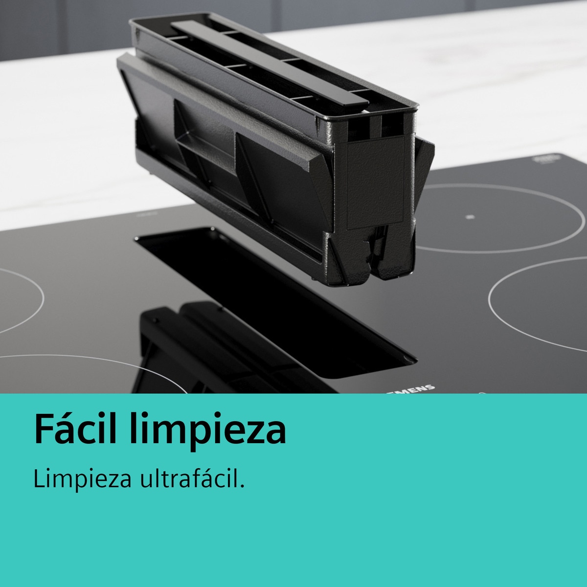 Placa inducción Siemens con extractor integrado, 4 zonas de cocción - ED631HQ26E Negro-6