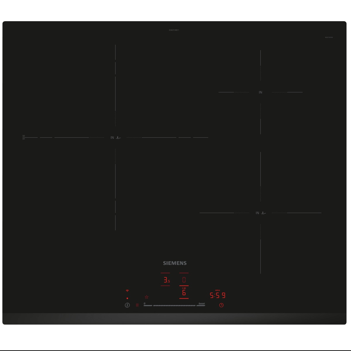 Imagen 0 de Placa inducción Siemens con 3 zonas de cocción - EH631HDC1E
