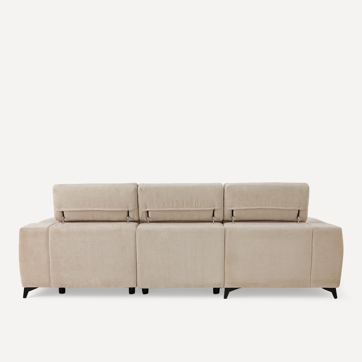 Sofá de 5 Lugares com 2 Assentos Deslizantes e Chaise-longue Esquerda Fedra Creme / Bege-4