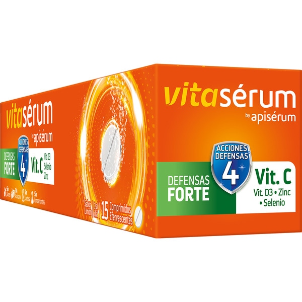 Defensas Forte Vitamin C (600 mg) D3 Selen und Zink 15 Tabletten Brausetabletten