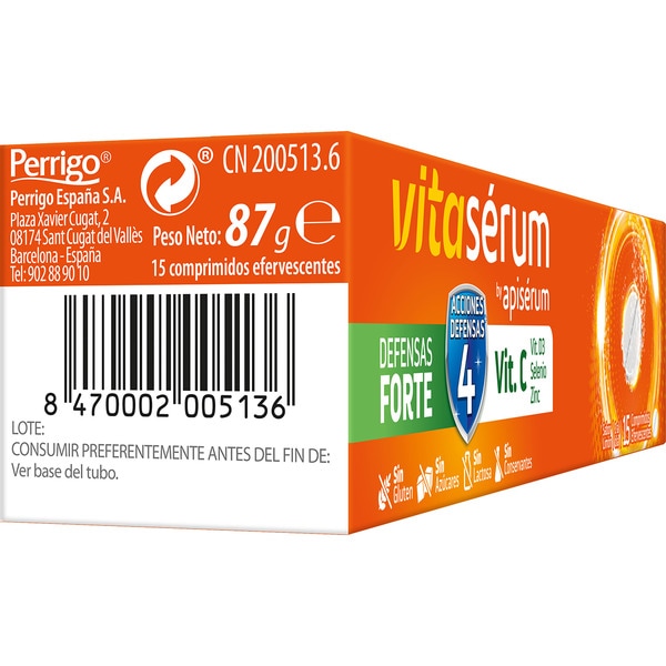 Defensas Forte Vitamin C (600 mg) D3 Selen und Zink 15 Tabletten Brausetabletten