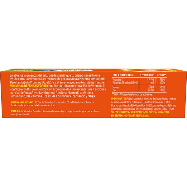 Defensas Forte Vitamin C (600 mg) D3 Selen und Zink 15 Tabletten Brausetabletten