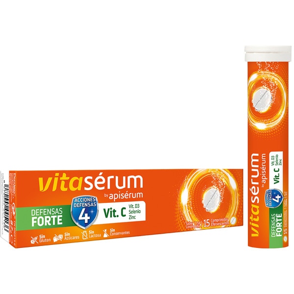 Defensas Forte Vitamin C (600 mg) D3 Selen und Zink 15 Tabletten Brausetabletten