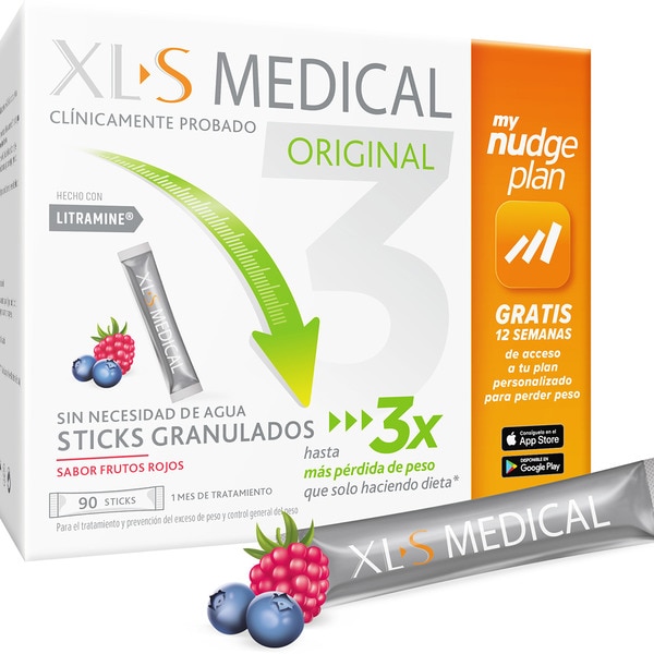 Original Captagrasas Direct Granulatsticks Geschmacksrichtung rote Beeren Box 90 Einheiten zur Behandlung und Vorbeugung von Übergewicht