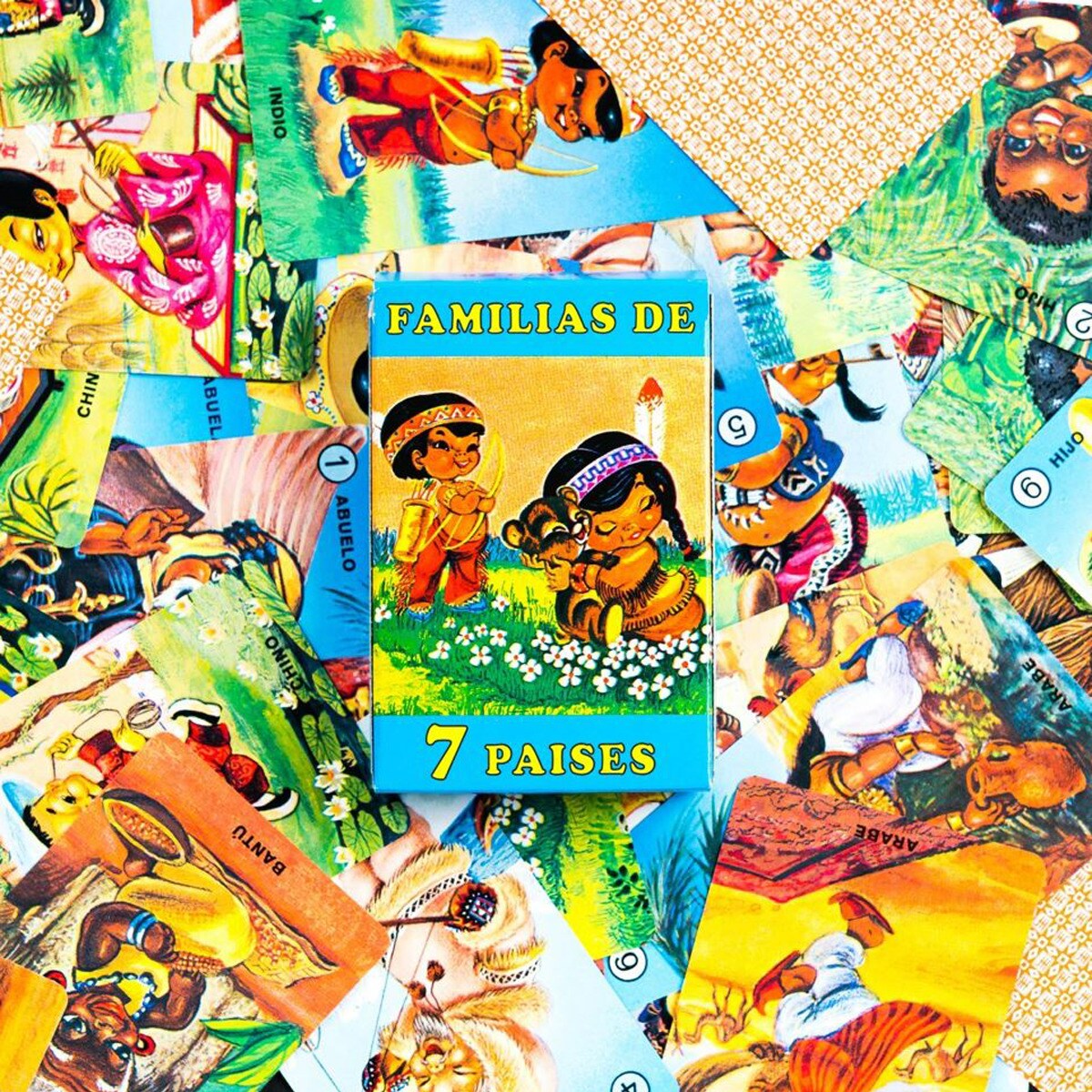 Naipes Infantiles Familias de 7 Países 40 Cartas - Estuche Cartulina (Cartas) 3
