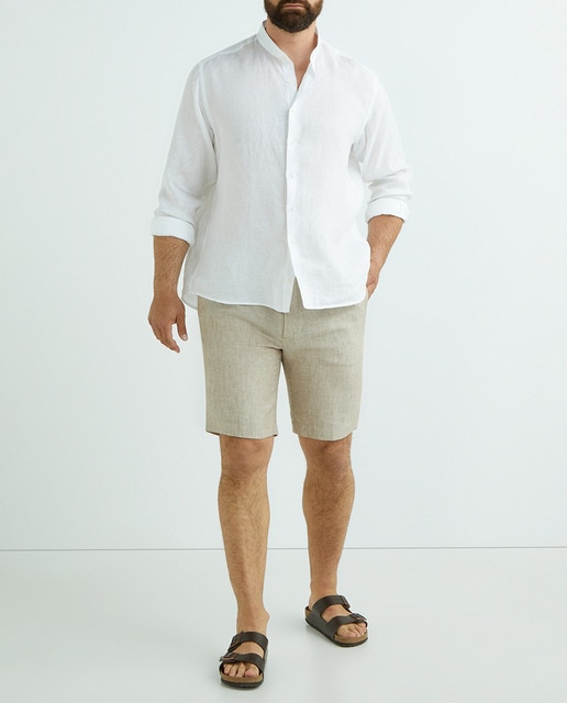 Imagen 0 de Bermuda hombre tipo jogger regular  lino tallas grandes