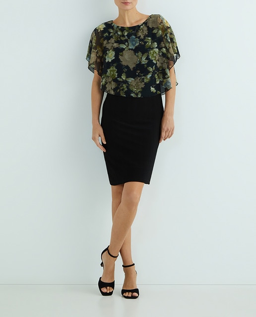 Imagen 0 de Vestido estampado con capa