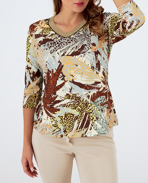 Imagen 0 de Camiseta de mujer cuello pico manga 3/4