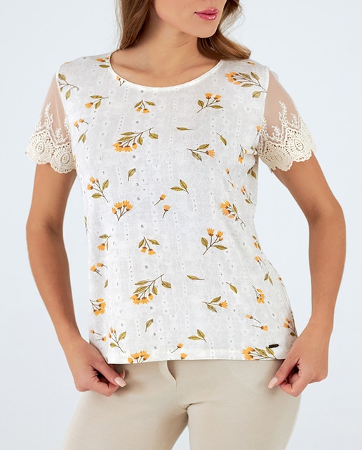 Imagen 0 de Camiseta de mujer cuello redondo manga corta