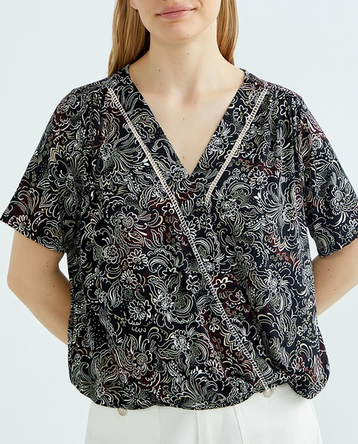 Imagen 0 de Blusa de mujer manga corta escote cruzado