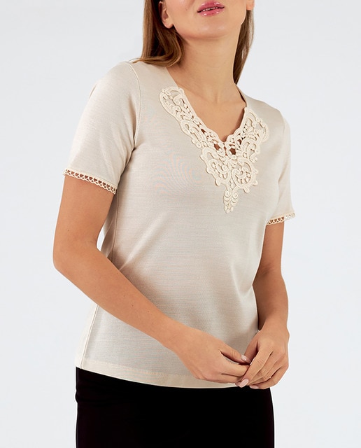 Imagen 0 de Jersey de mujer cuello pico manga corta