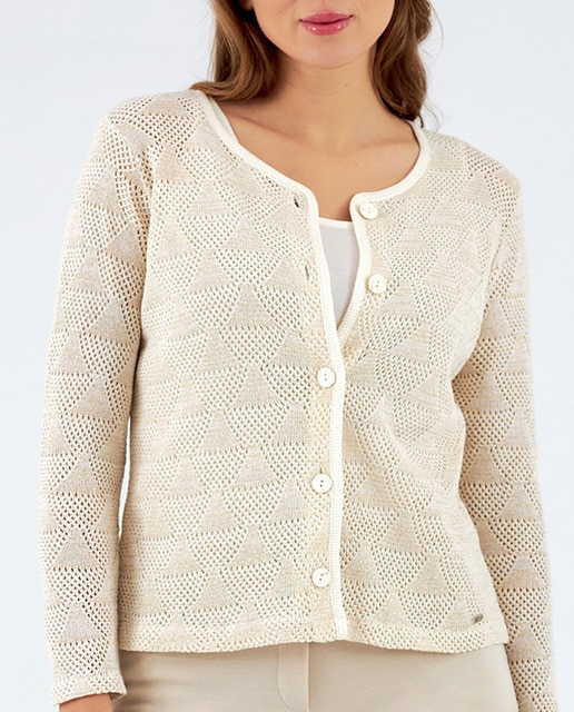 Imagen 0 de Chaqueta de mujer de punto cuello redondo