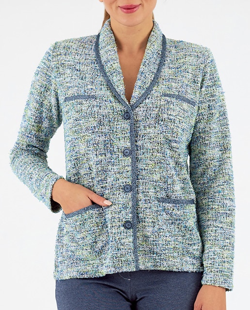 Imagen 0 de Chaqueta de mujer de punto con cuello solapa