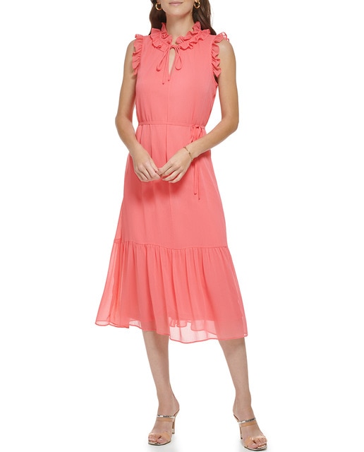 Imagen 0 de Vestido midi con cuello redondo y sin manga