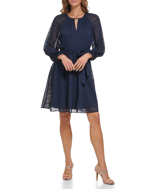 Imagen 0 de Vestido corto con cuello redondo