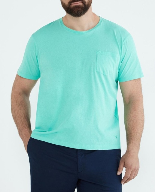 Imagen 0 de Camiseta de hombre manga corta lisa con bolsillo tallas grandes