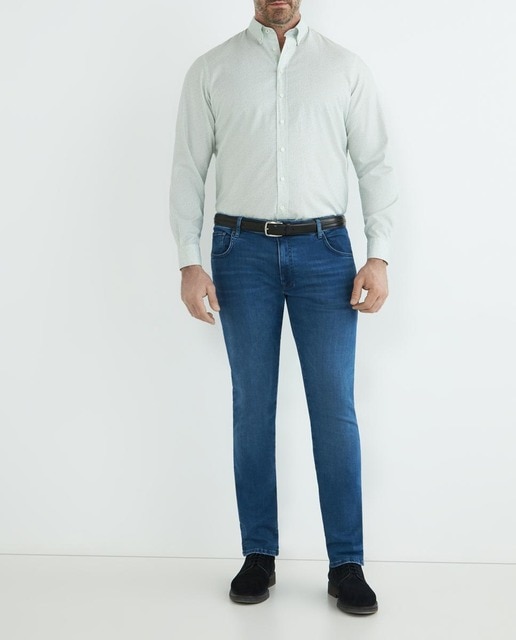 Imagen 0 de Camisa de hombre classic fit con miniprint de flores tallas grandes