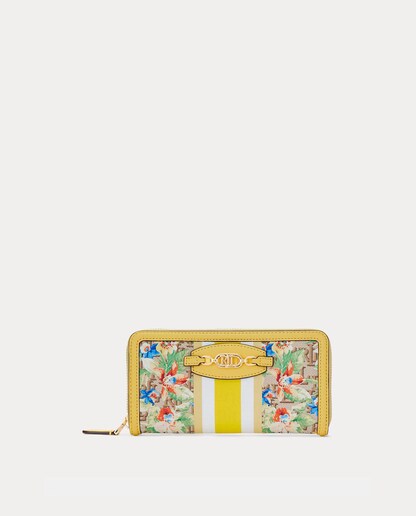 Imagen 0 de Cartera grande en amarillo con print floral multicolor