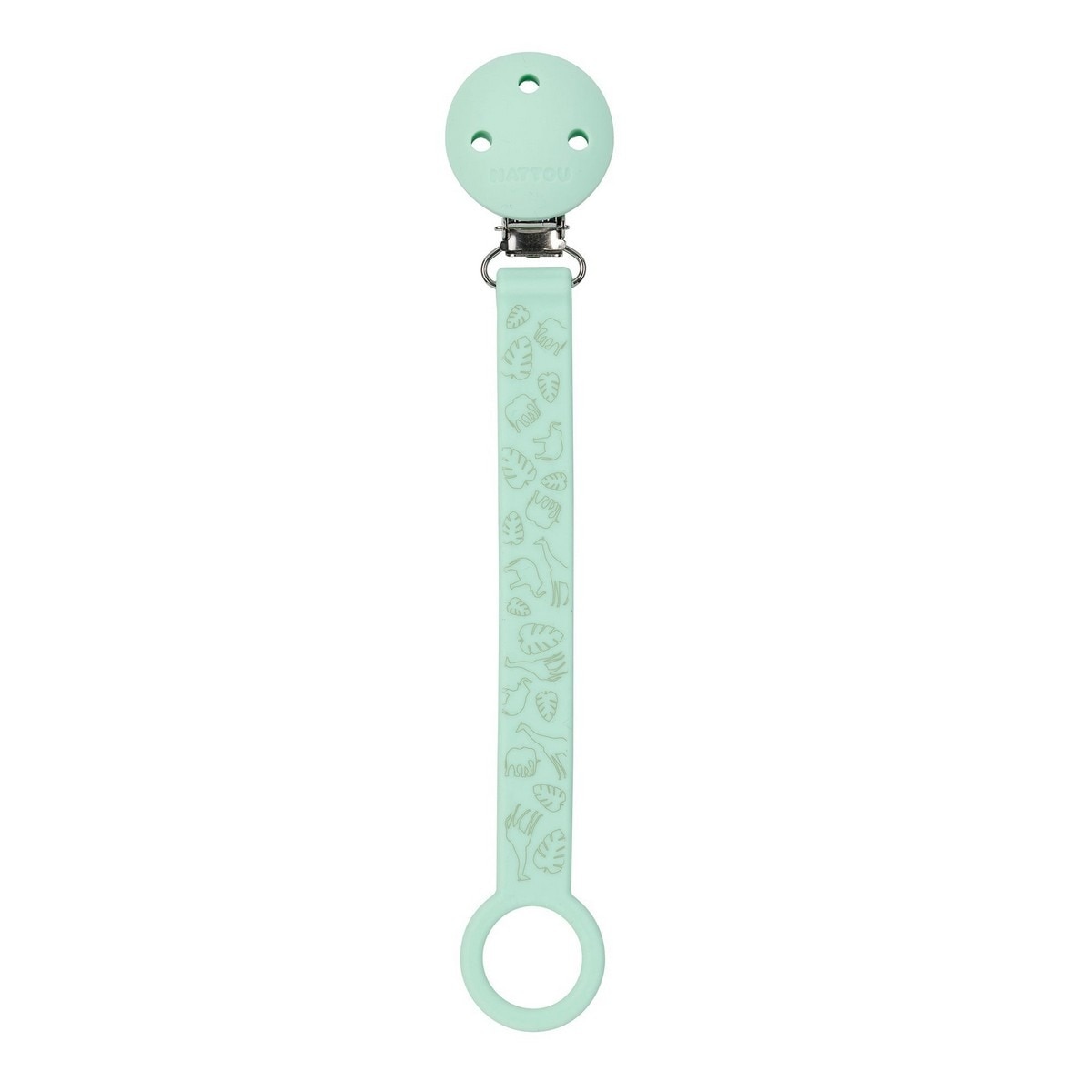 Corrente de Chupeta Silicone Menta com Animais Menta-1