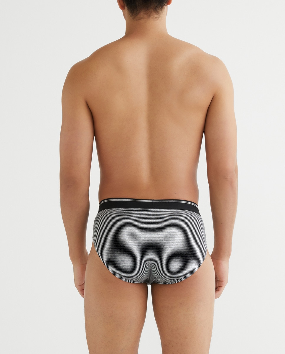 Pack 2 slips con rayas tejidas de hombre Negro-2