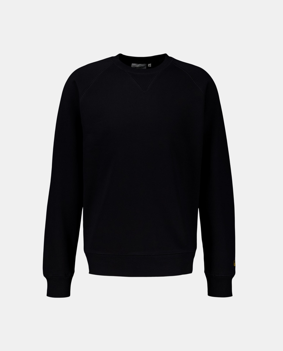Sweatshirt Regular Fit com Decote Redondo Preto-4