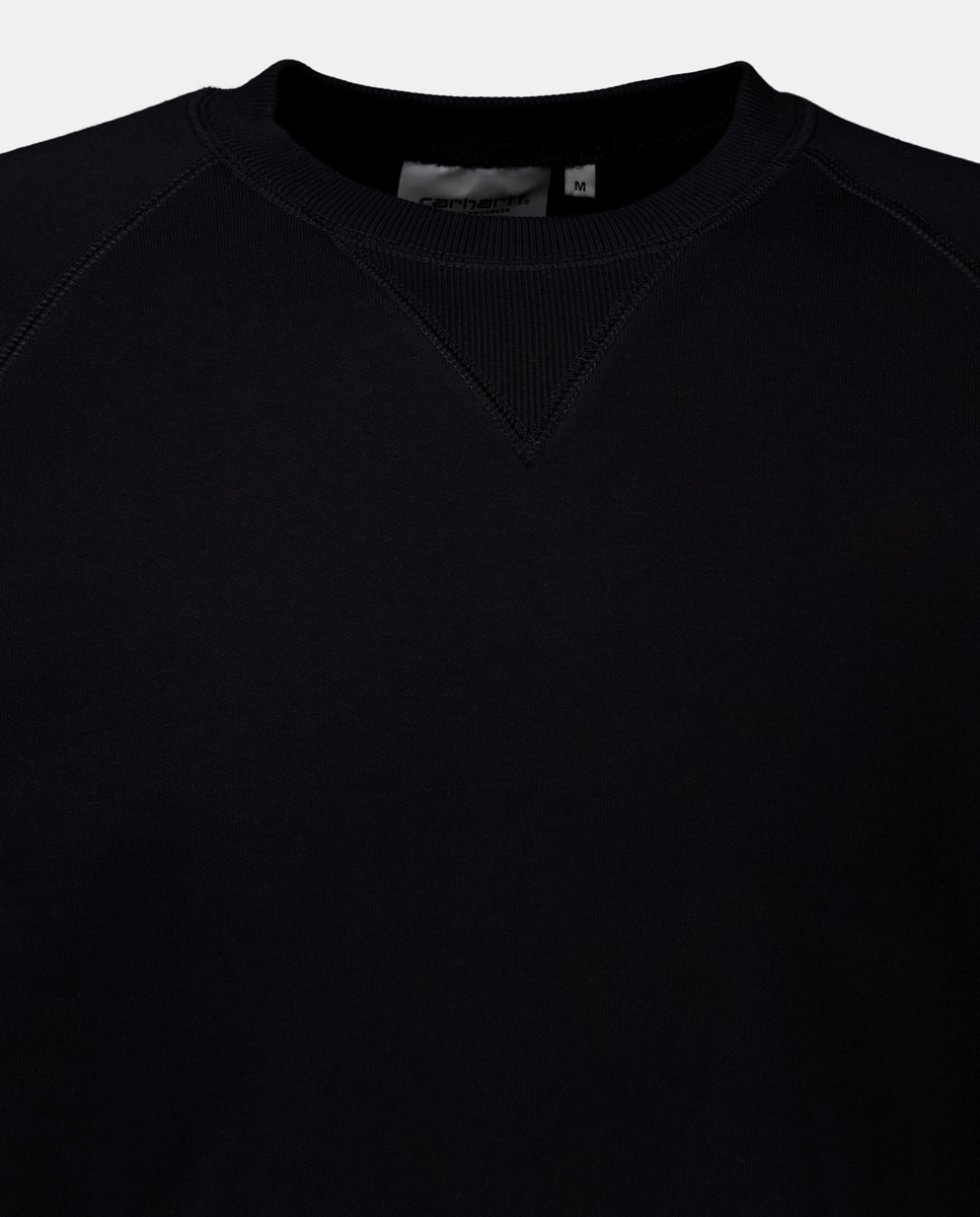 Sweatshirt Regular Fit com Decote Redondo Preto-5