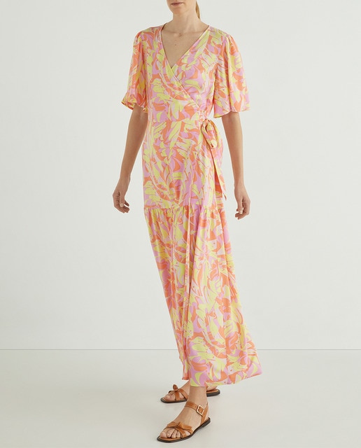 Imagen 0 de Vestido largo cruzado m/c