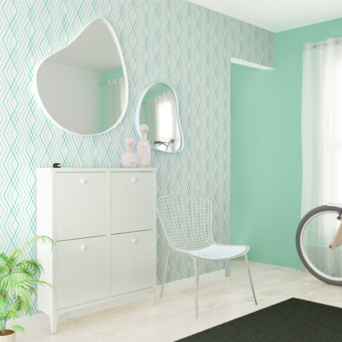 Sapateira de Melamina com Fundo Reduzido 4 Compartimentos - 8 Pares Branco-5