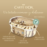 Les Desserts Cappuccino vanilla and coffee ice cream with chocolate sauce tub 825 ml