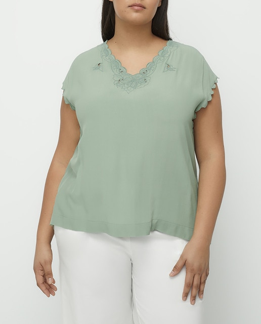 Imagen 0 de Camiseta de mujer con cuello pico sin mangas