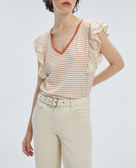 Imagen 0 de Camiseta de mujer cuello pico sin mangas