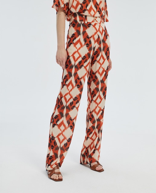 Imagen 0 de Pantalón palazzo de mujer estampado tiro alto