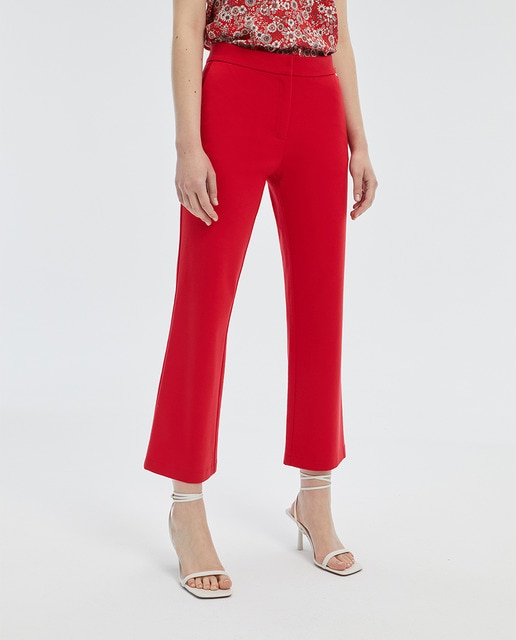 Imagen 0 de Pantalón de mujer flare tobillero en punto roma liso