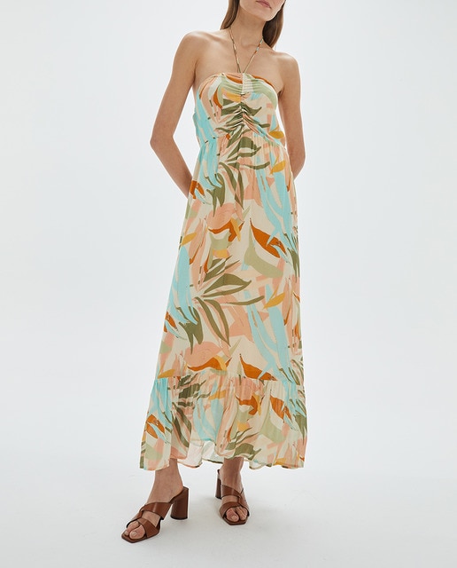 Imagen 0 de Vestido midi estampado floral. Forrado