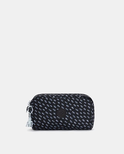 Imagen 0 de Neceser mediano en negro estampado con cremallera