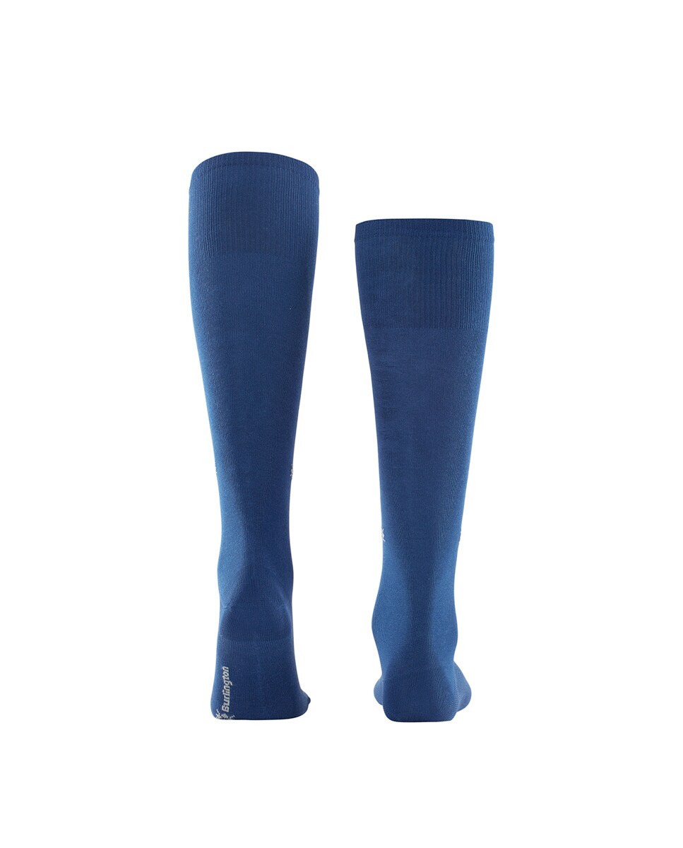 Meias Lisas Altas em Algodão Mercerizado Azul-3