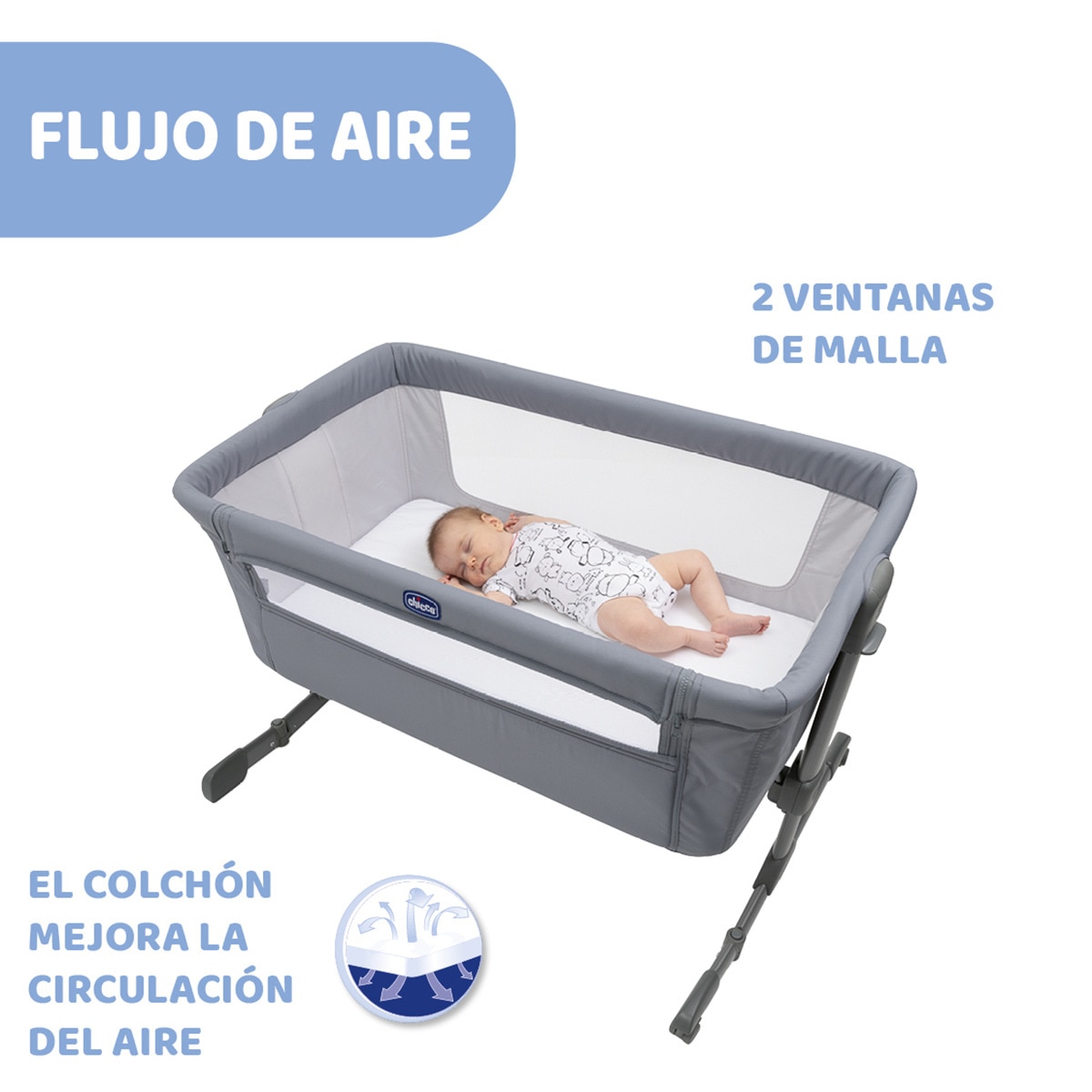 Berço de Co-sleeping Next2me Essential Cinzento-5