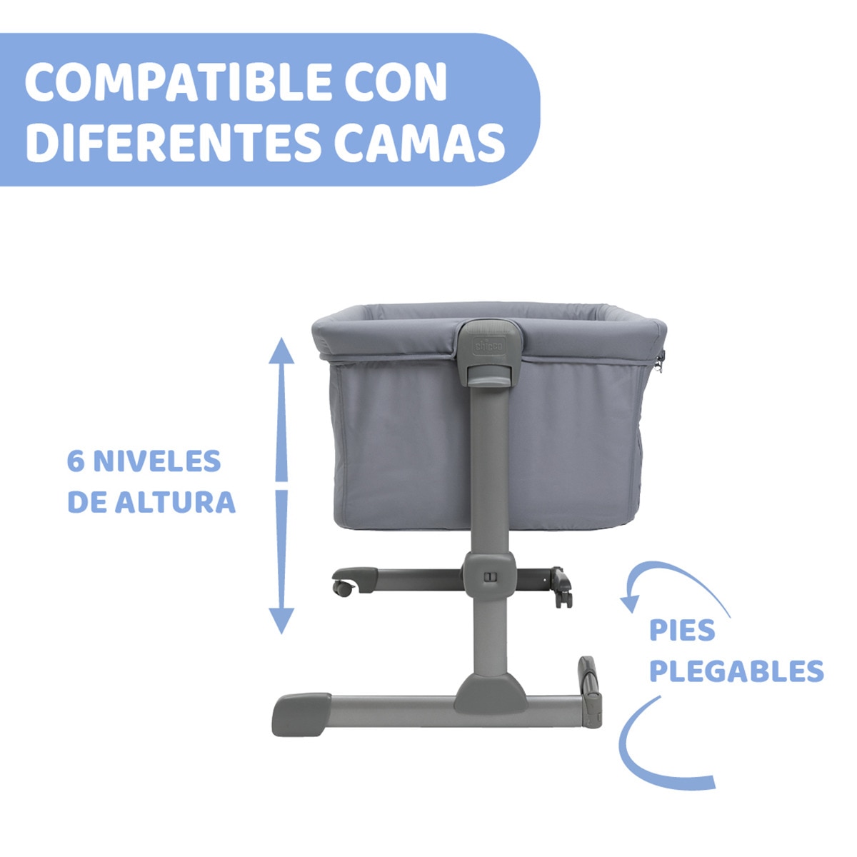 Berço de Co-sleeping Next2me Essential Cinzento-4