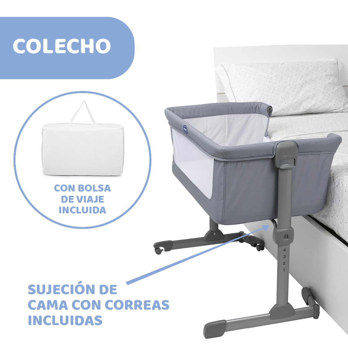 Berço de Co-sleeping Next2me Essential Cinzento-2