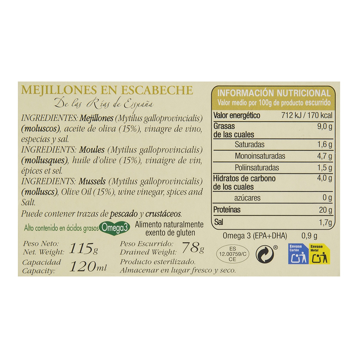 Mejillones en escabeche de la rías gallegas 8-12 piezas grandes Ramón Franco 2