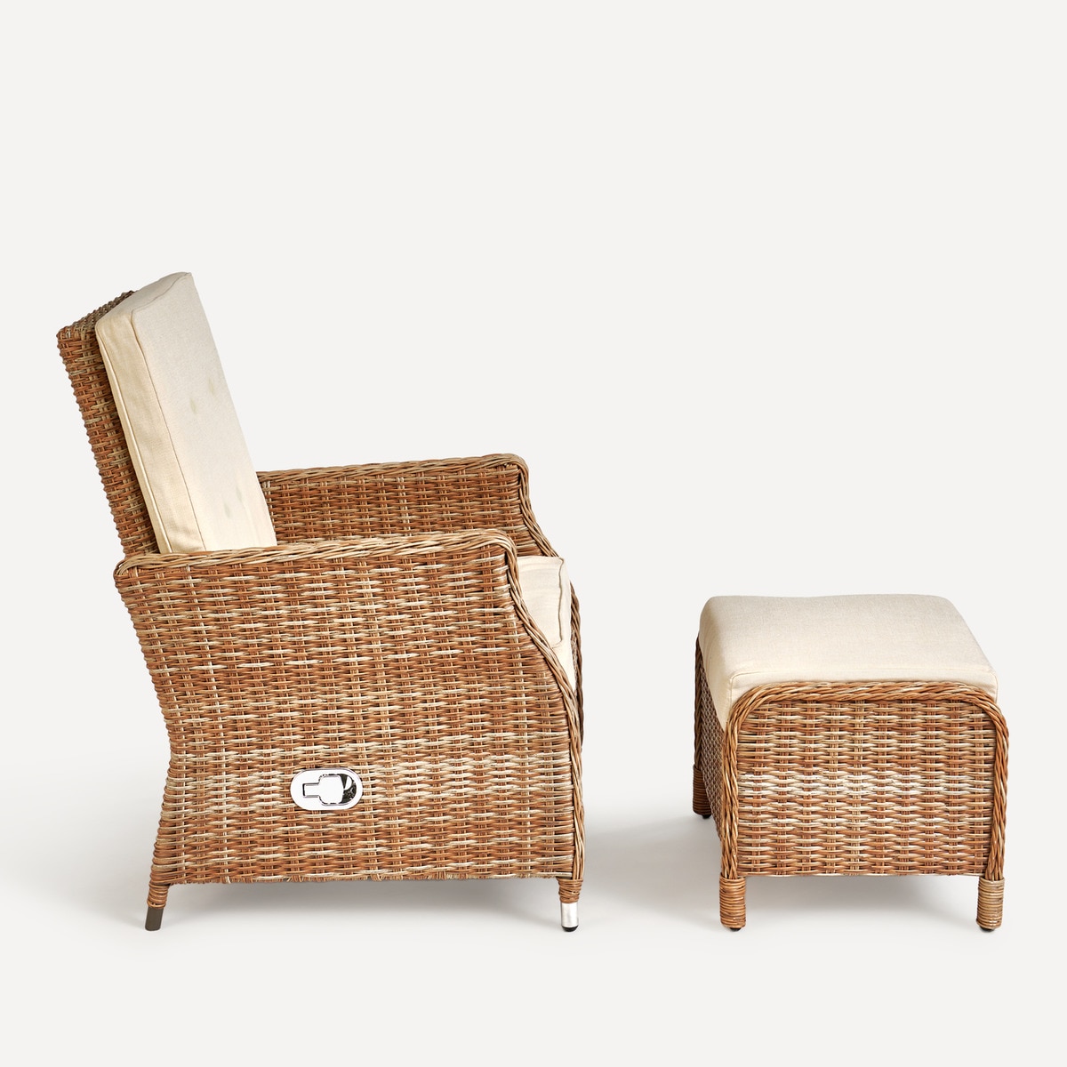 Poltrona de jardim reclinável com repouso para os pés Le Mans El Corte Inglés Champanhe-2
