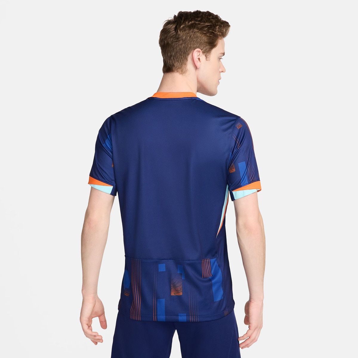 T-shirt de Homem 2.º Equipamento Países Baixos 2024 Stadium Azul-2