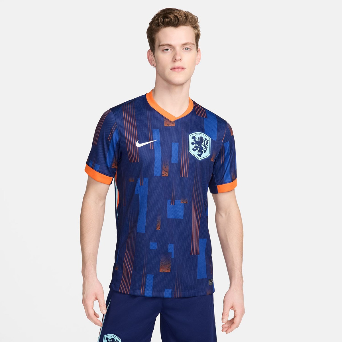 T-shirt de Homem 2.º Equipamento Países Baixos 2024 Stadium Azul-1