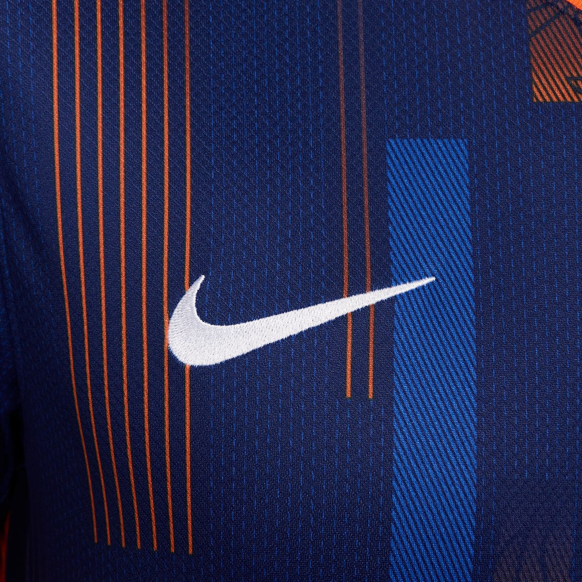 T-shirt de Homem 2.º Equipamento Países Baixos 2024 Stadium Azul-6